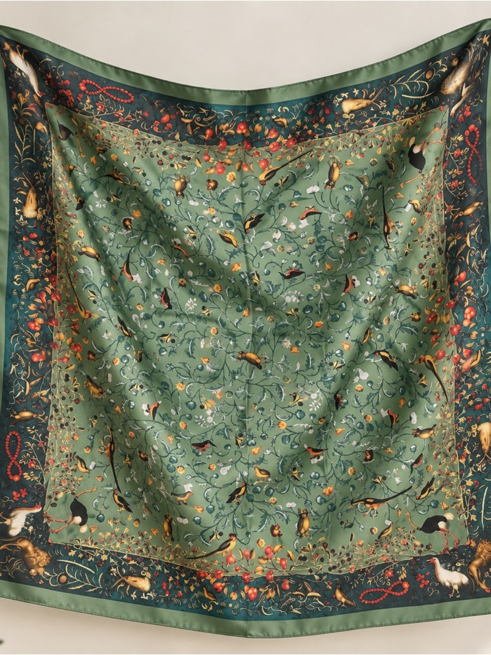 Large Green Botanical Print Women’s Scarf